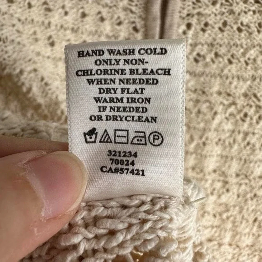 ANN‎ TAYLOR Ivory Crochet Full Zip Ladies Casual Cardigan Sweater, XS